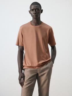 Mango Regular Fit T-Shirt, Peach