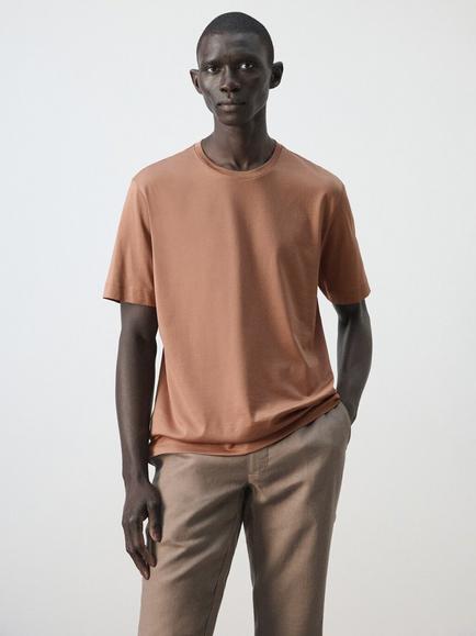 Mango Regular Fit T-Shirt, Peach