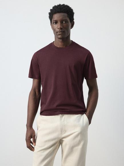 Mango Slim Fit T-Shirt, Damson