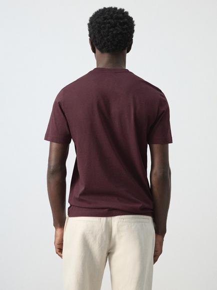 Mango Slim Fit T-Shirt - view 2, Damson