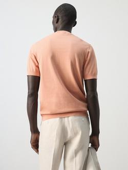 Mango Regular Fit Crew Neck Cotton Knit T-Shirt, Salmon - view 2, Salmon