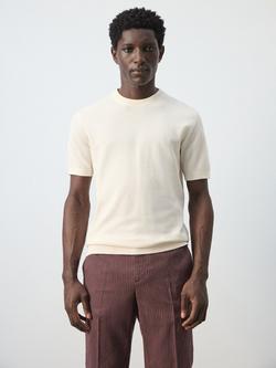 Mango Men's Fine Knit T-Shirt, Ivory
