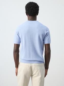 Mango Men's Fine Knit T-Shirt - view 2, Sky Blue