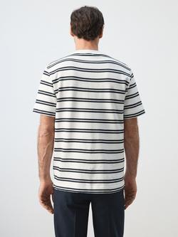 Mango Striped Cotton Blend T-Shirt, White - view 2, White