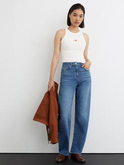 Reiss McLaren Waffle Vest Top, White, White