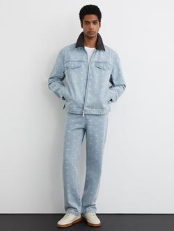 Reiss McLaren Speedmark Interest Jeans, Soft Blue - view 2, Soft Blue