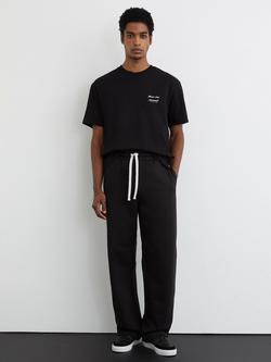 Reiss Vade McLaren Racing Motif Drawstring Cotton Joggers, Washed Black, Washed Black