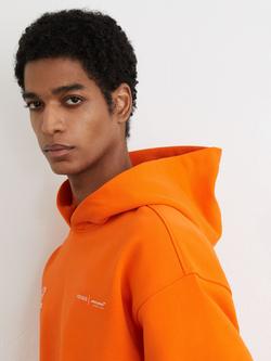 Reiss Rowan McLaren Racing Heavyweight Cotton Hoodie, Papaya - view 2, Papaya