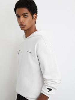 Reiss Rowan McLaren Racing Heavyweight Cotton Hoodie, White - view 2, White