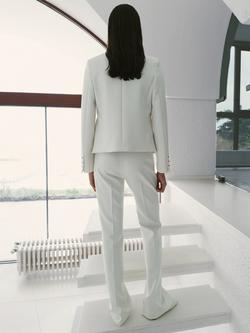 Mango Jewel Button Front Cropped Blazer, Off White - view 2, Off White