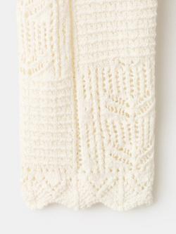 Mango Open Stitch Cropped Cardigan, Beige - view 2, Beige