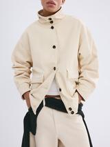 Mango High Neck Parka Jacket, Vanilla