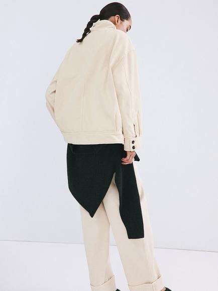 Mango High Neck Parka Jacket, Vanilla - view 2, Vanilla