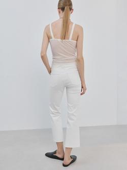 Mango Mid Rise Cropped Flared Jeans, White - view 2, White