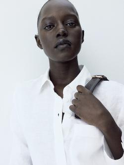 Mango Relaxed Fit Pure Linen Shirt - view 2, Off White