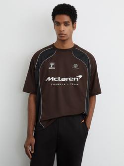 Reiss Dexor McLaren Formula 1 Regular Fit T-Shirt, Chocolate Brown