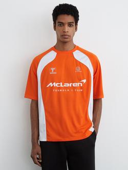 Reiss Dexor McLaren Formula 1 Regular Fit T-Shirt, Papaya Orange