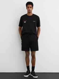 Reiss Nox McLaren Formula 1 Multi Logo Back Regular Fit T-Shirt, Black