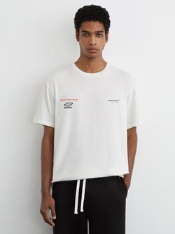 Reiss Nox McLaren Formula 1 Multi Logo Back Regular Fit T-Shirt, White
