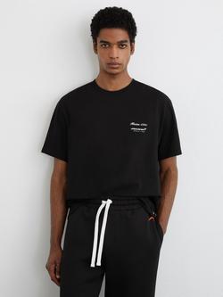 Reiss Stirling McLaren Racing Motorsport Relaxed Fit Cotton T-Shirt, Black, Black