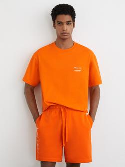 Reiss Stirling McLaren Racing Motorsport Relaxed Fit Cotton T-Shirt, Papaya, Papaya