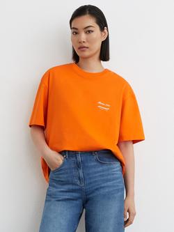 Reiss Stirling McLaren Racing Motorsport Relaxed Fit Cotton T-Shirt, Papaya - view 2, Papaya