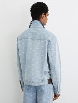 Reiss McLaren Speedmark Interest Denim Jacket, Soft Blue - view 2, Soft Blue