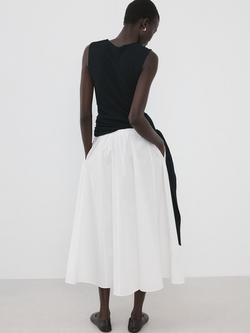 Mango Mid Rise Flared Midi Skirt, White - view 2, White