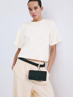 Mango Crew Neck Short Sleeve Jumper, Off White, Off White