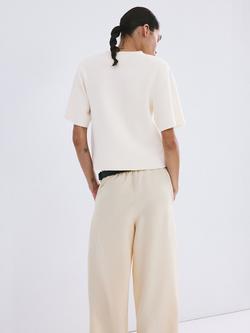 Mango Crew Neck Short Sleeve Jumper, Off White - view 2, Off White