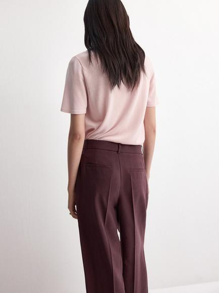 Mango Crew Neck Knit Top - view 2, Pastel Pink