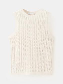 Mango Openwork Knit Vest, Raw, Raw