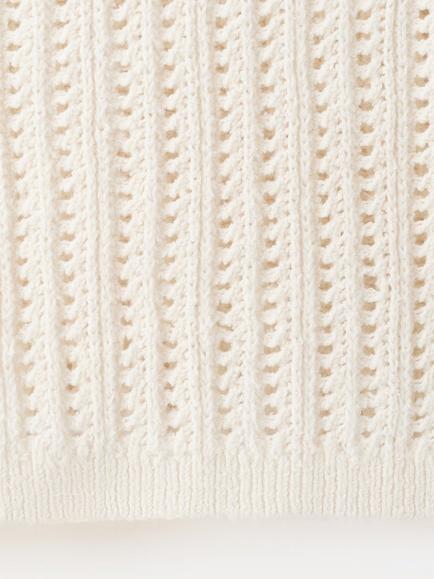 Mango Openwork Knit Vest, Raw - view 2, Raw