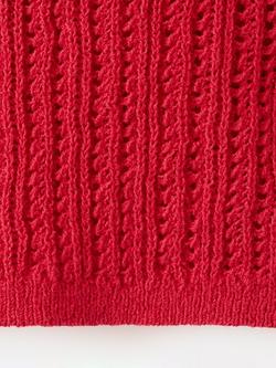 Mango Open Stitch Knit Vest Top, Red - view 2, Red