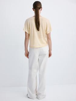 Mango Pure Linen T-Shirt - view 2, Vanilla