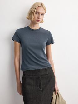 Mango Crew Neck T-Shirt, Blue