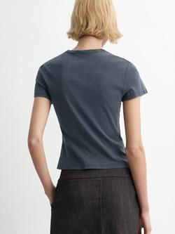 Mango Crew Neck T-Shirt - view 2, Blue