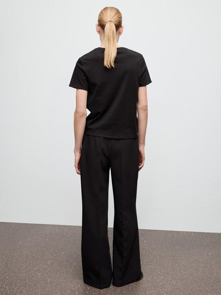 Mango Crew Neck T-Shirt, Black - view 2, Black