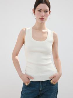 Mango Scoop Neck Vest Top, Raw, Raw