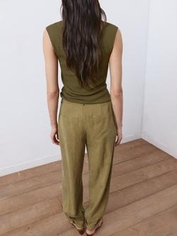 Mango Casandra Cut Out Ribbed Knit Top, Khaki - view 2, Khaki