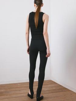 Mango Ribbed Crew Neck Vest, Black - view 2, Black