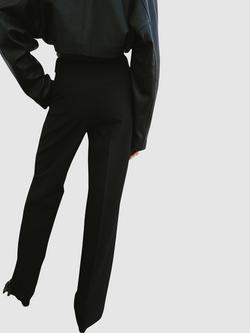 Mango Belt Detail Straight Trousers, Black - view 2, Black