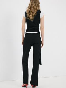 Mango Mid Rise Flared Trousers, Black - view 2, Black