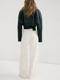 Mango High Rise Balloon Wide Leg Jeans, White - view 2, White