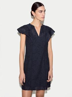 Jigsaw Floral Jacquard Mini Dress, Navy, Navy
