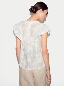 Jigsaw Floral Jacquard Top - view 2, White
