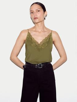 Jigsaw Lace Trim Camisole, Green