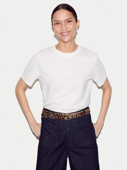 Jigsaw Crew Neck Supima Cotton Crew Neck T-Shirt, White