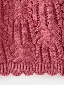 Mango Baby Pointelle Cardigan, Strawberry - view 2, Strawberry