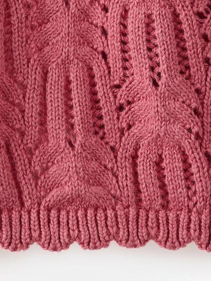 Mango Baby Pointelle Cardigan, Strawberry - view 2, Strawberry
